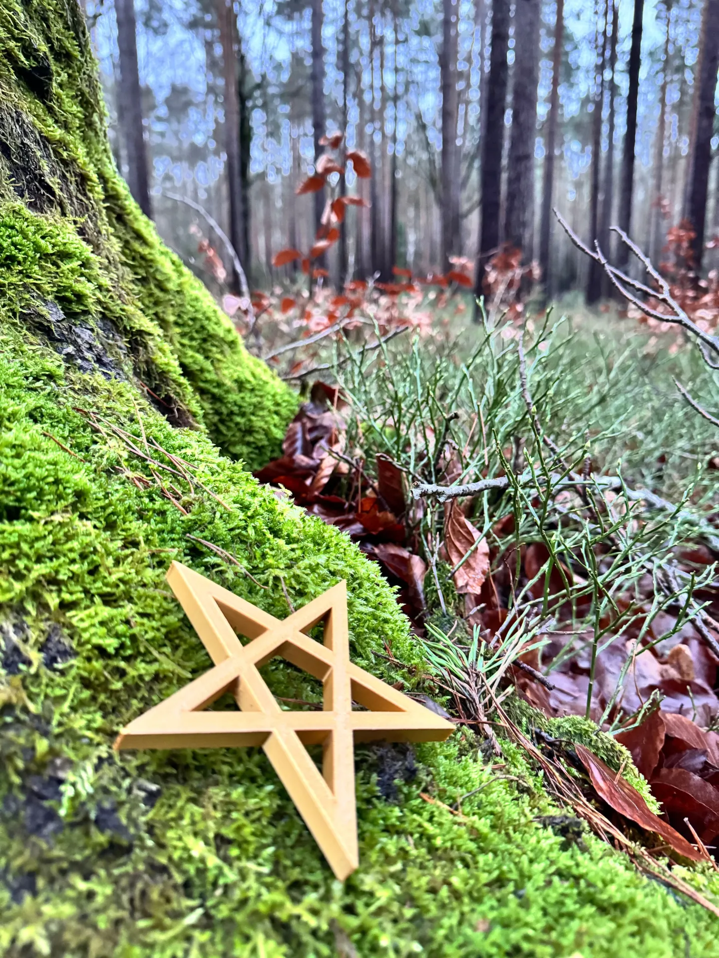 Pentagram - Goldfarben, 3D-Druck
